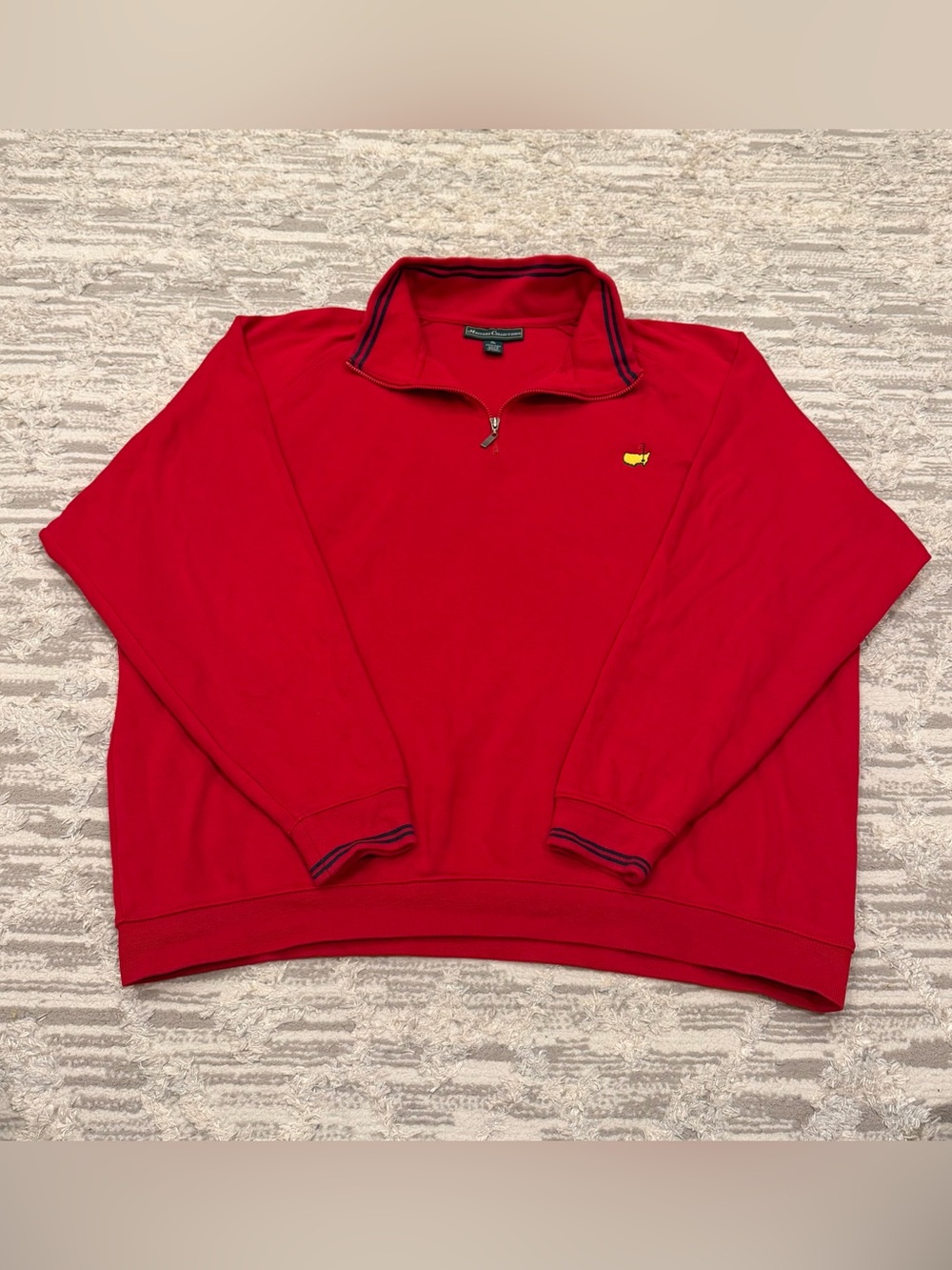 Masters Collection 1/4 Zip Pullover Sweater Men’s XL Red 100% Pima Cotton Read